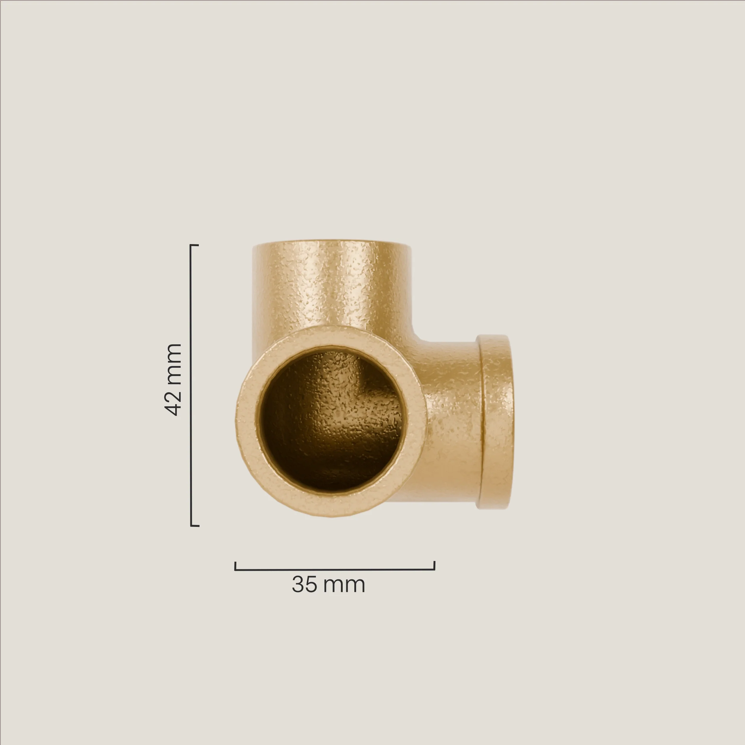 Drievoudige connector 90° – goud - Image 2