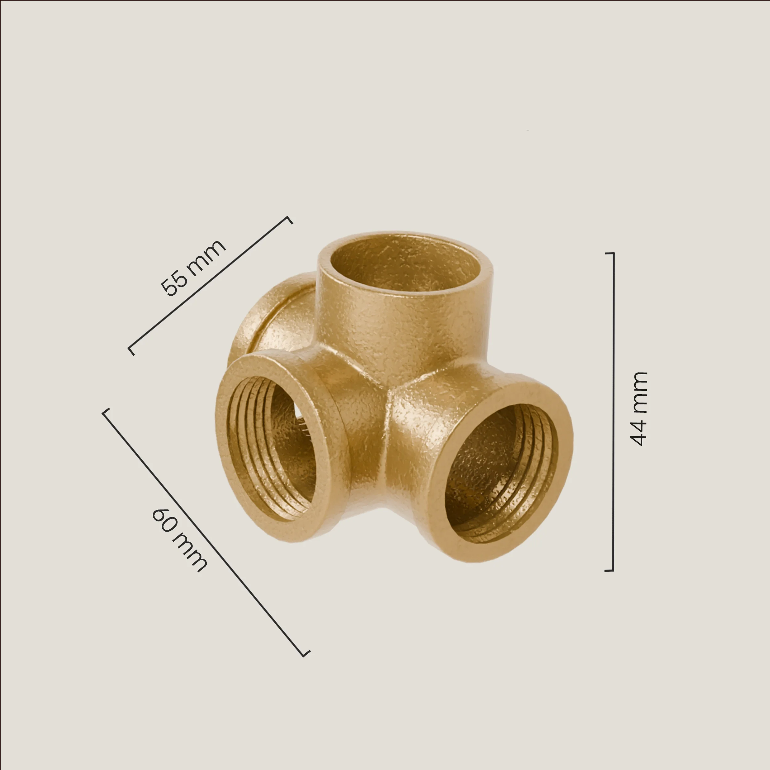 4-voudige connector 90° – goud - Image 2
