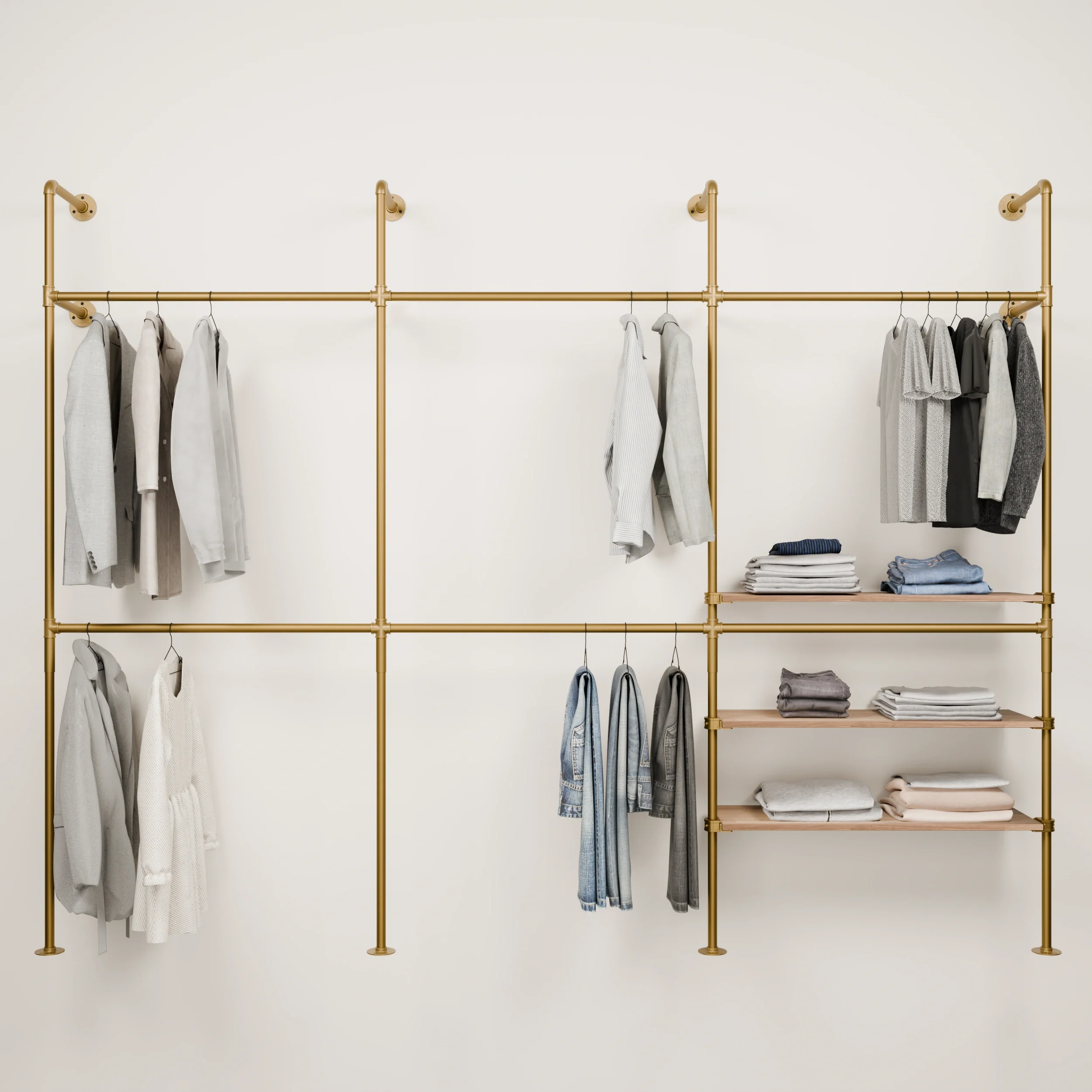 KIM DOUBLE 3 OAK – 3 planken rechts | goud
