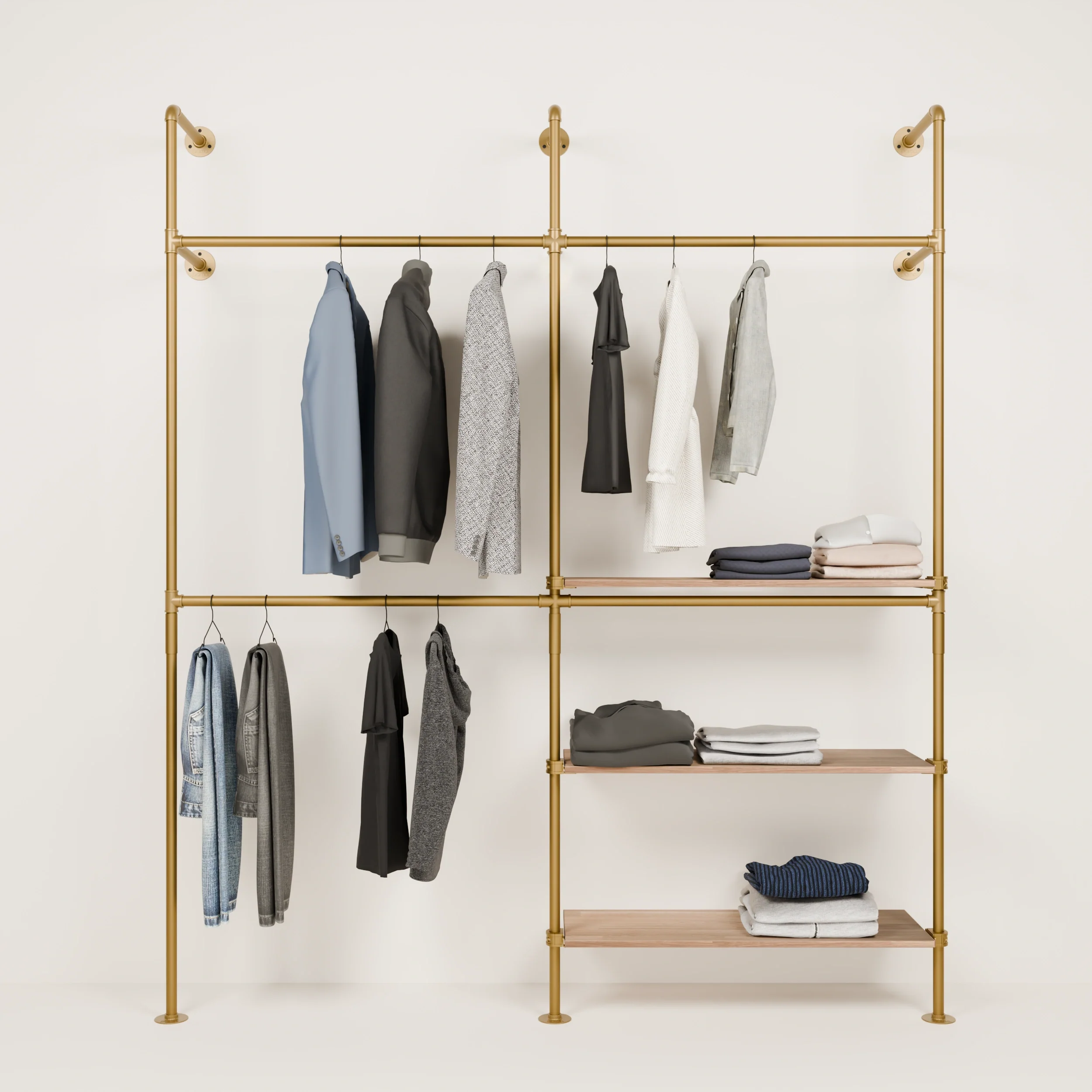 KIM DOUBLE 2 OAK – 3 planken rechts | goud