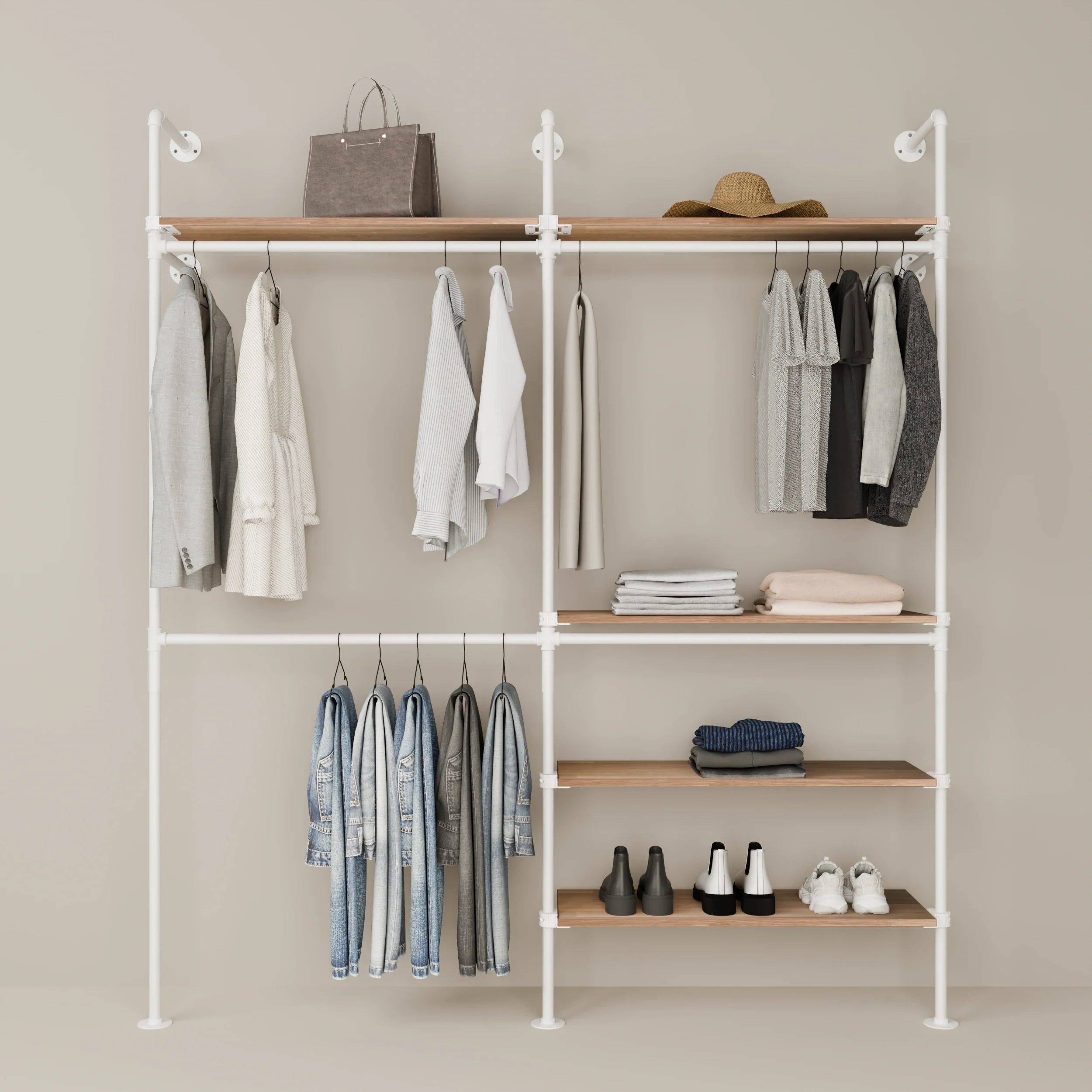KIM DOUBLE 2 OAK – 5 planken | wit