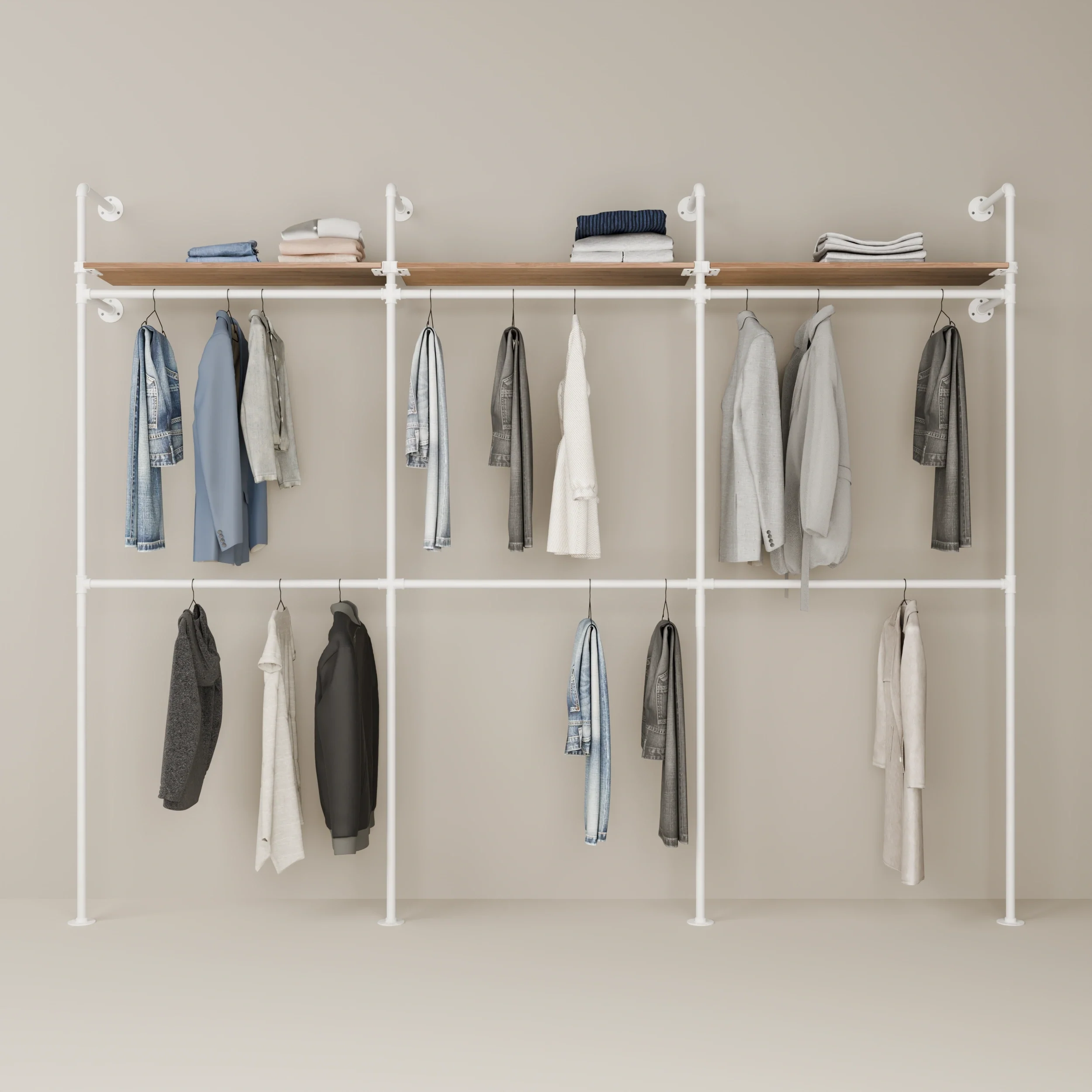 KIM DOUBLE 3 OAK – 3 bovenste planken | wit