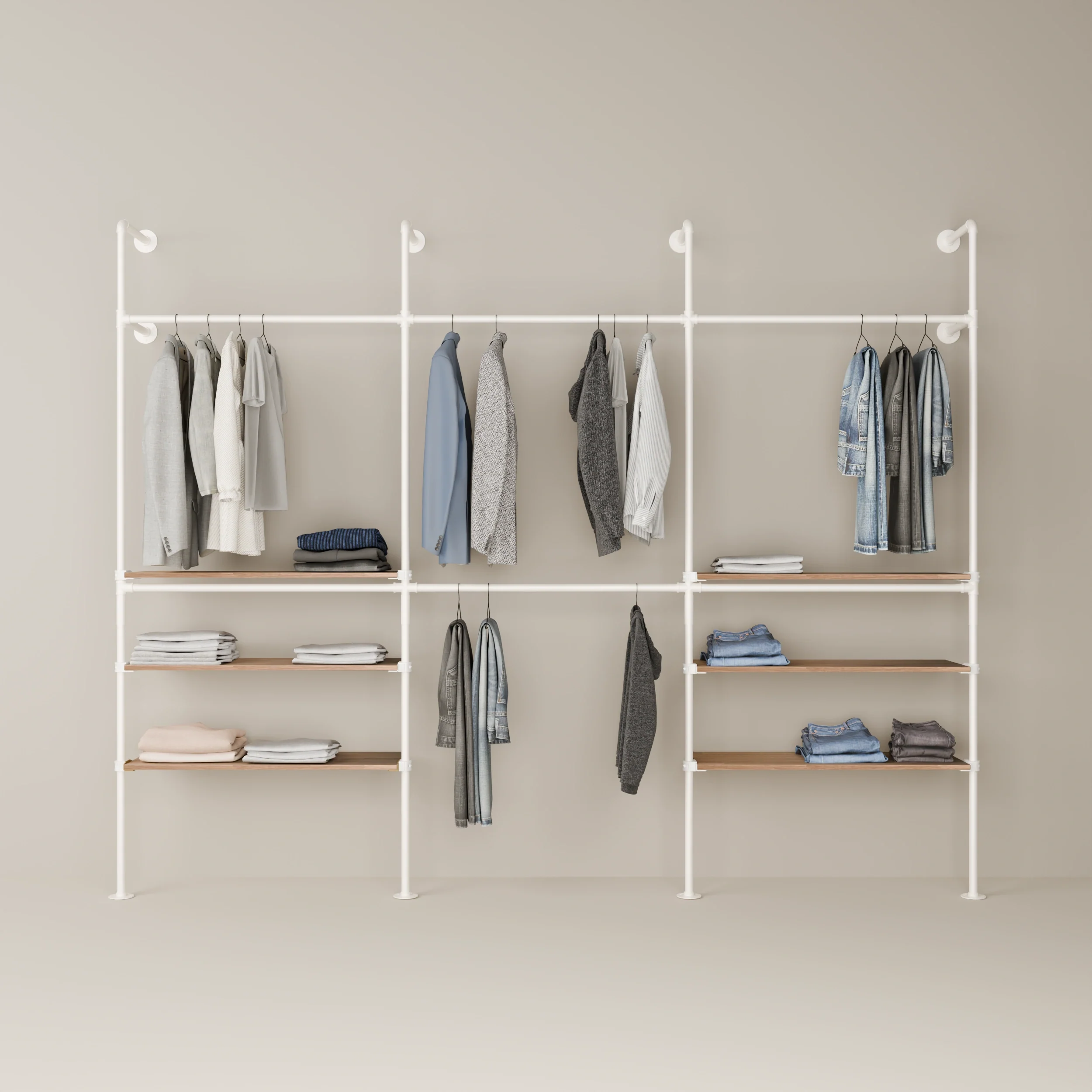 KIM DOUBLE 3 OAK – 6 planken onder | wit