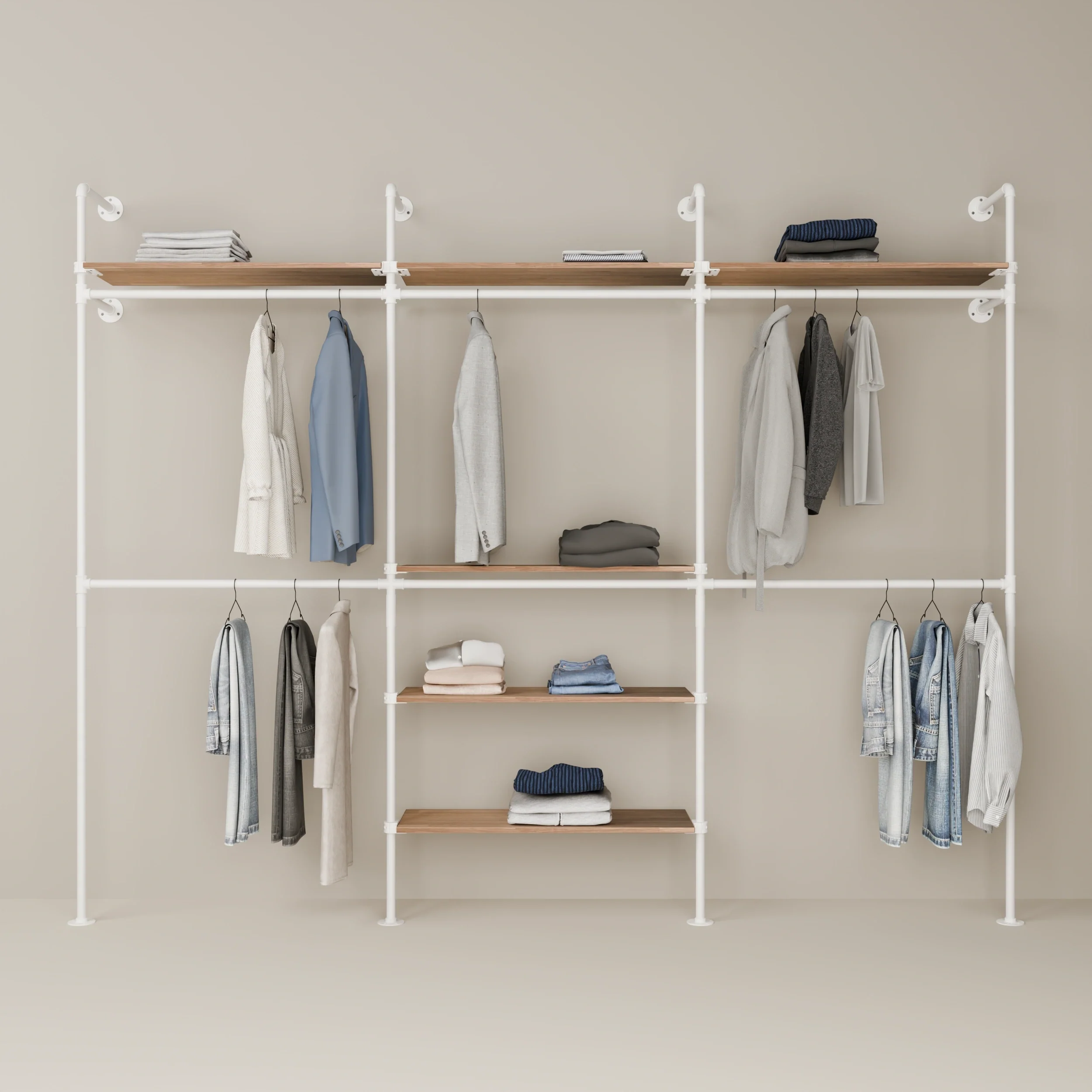 KIM DOUBLE 3 OAK – 6 bovenste planken | wit