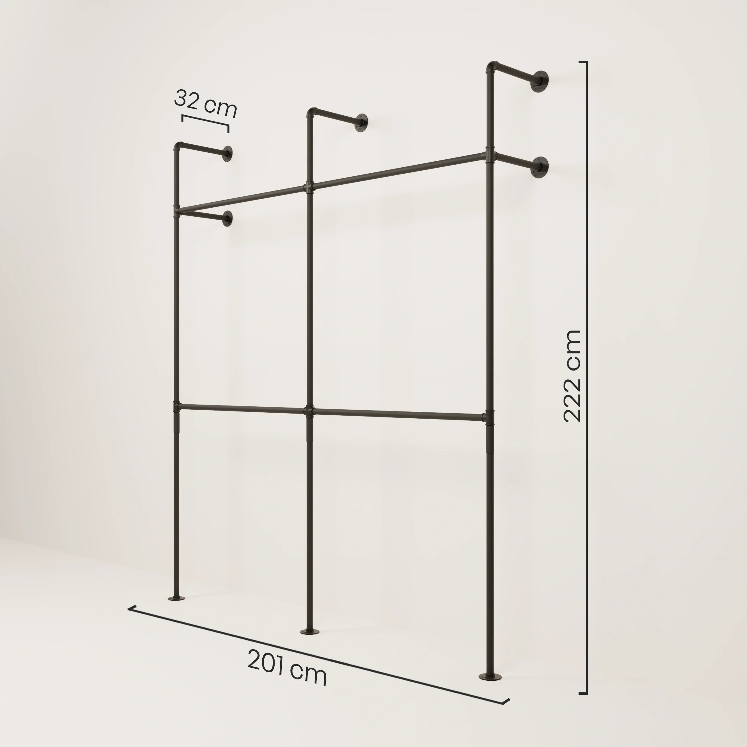 Kleiderschrank Set – Kleiderstange inkl. Kommode und Spiegel - Image 3