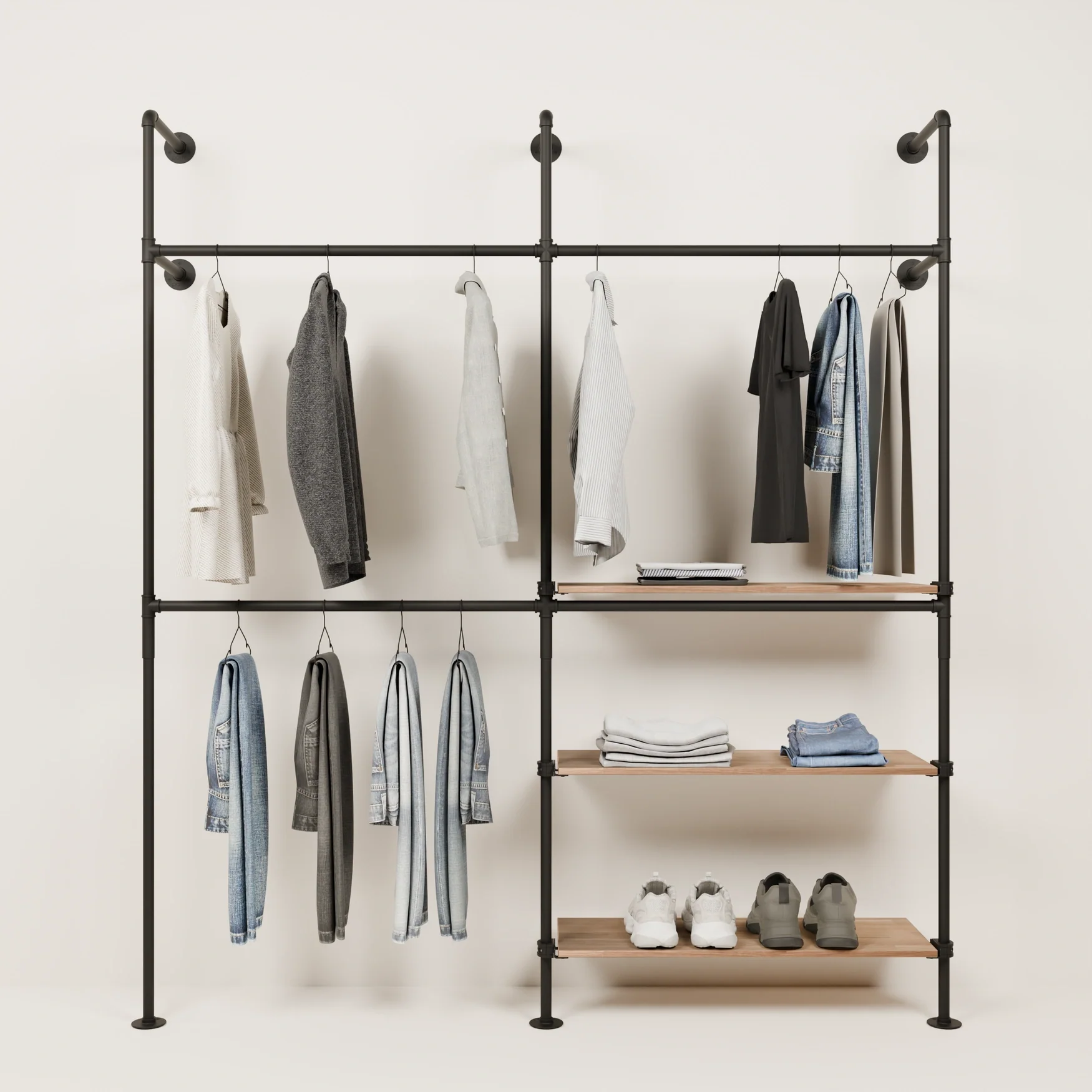KIM DOUBLE 2 OAK – 3 legplanken | Open kast metaal
