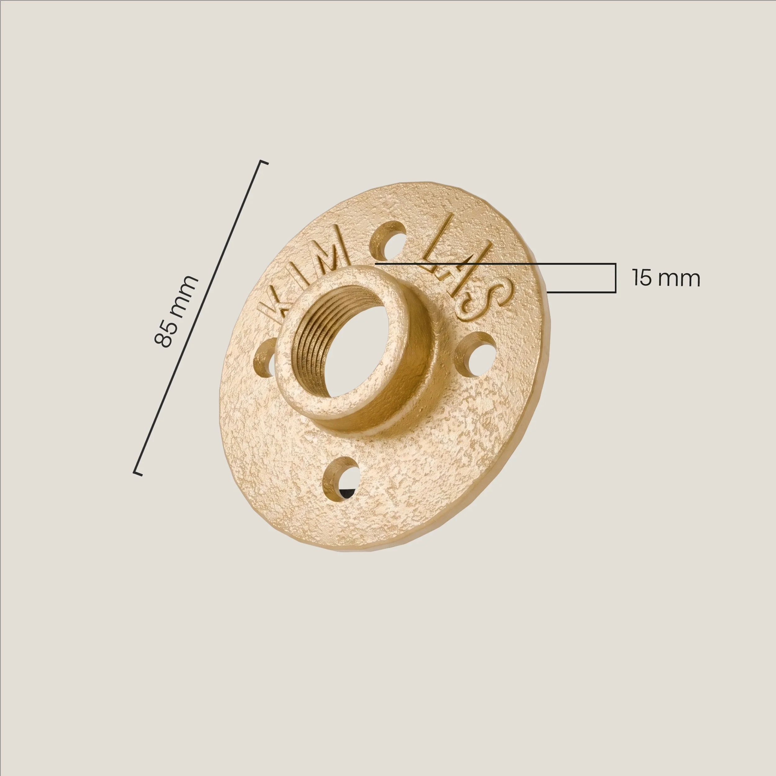 Bord 3/4" – goud | 4 schroefgaten - Image 2